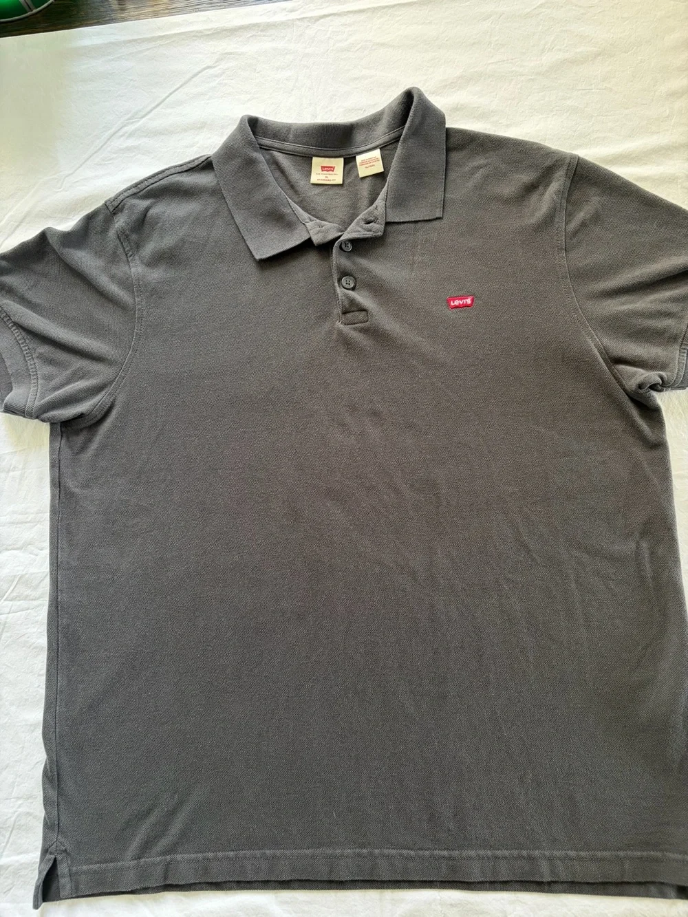 Levi's Men's Housemark Regular fit Charcoal Gray Polo with Red Logo Size XL